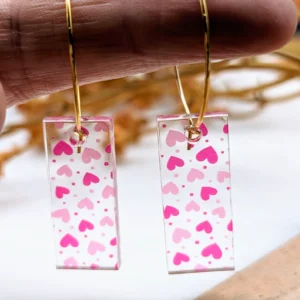 Minimalist Heart Patterned Hoop Earrings