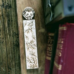 Wooden Hedgehog Engraved Bookmark