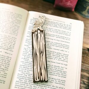 Wooden Owl Engraved Bookmark Tree Stump