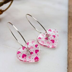 Minimalist Heart Patterned Hoop Earrings