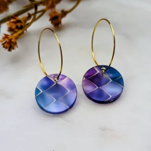 Minimalist Hoop Mermaid Pattern Earrings