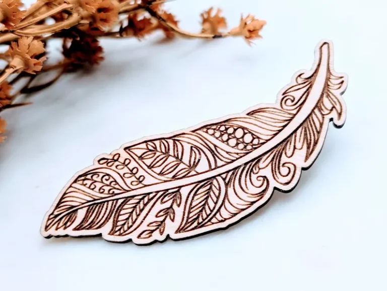 Wooden Feather Hair Clasp Boho Eco