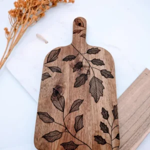 Wooden Leaf Design Charcaturie Board