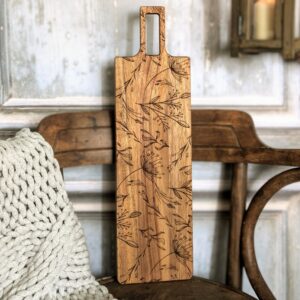 Wooden Floral Charcaturie Board Botanical