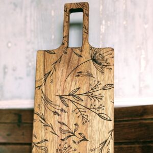 Wooden Floral Charcaturie Board Botanical