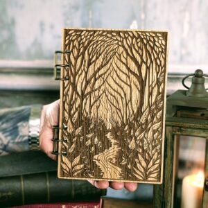 Refillable A5 Wooden Note/Sketch Book Woodland