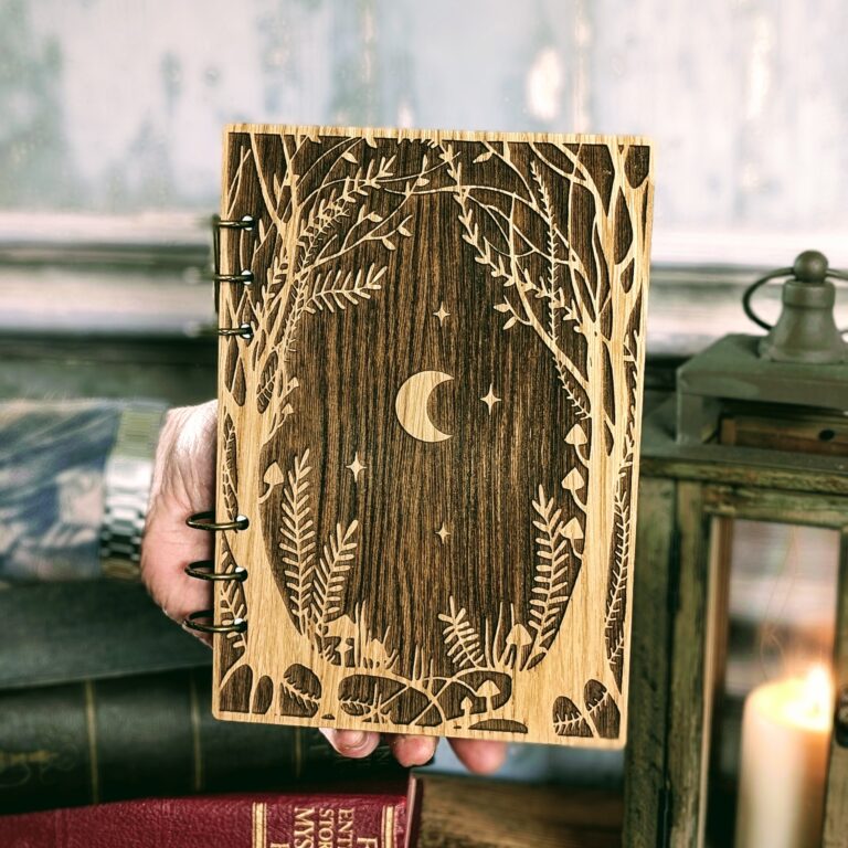 Refillable A5 Wooden Note/Sketch Book Enchanted Forest