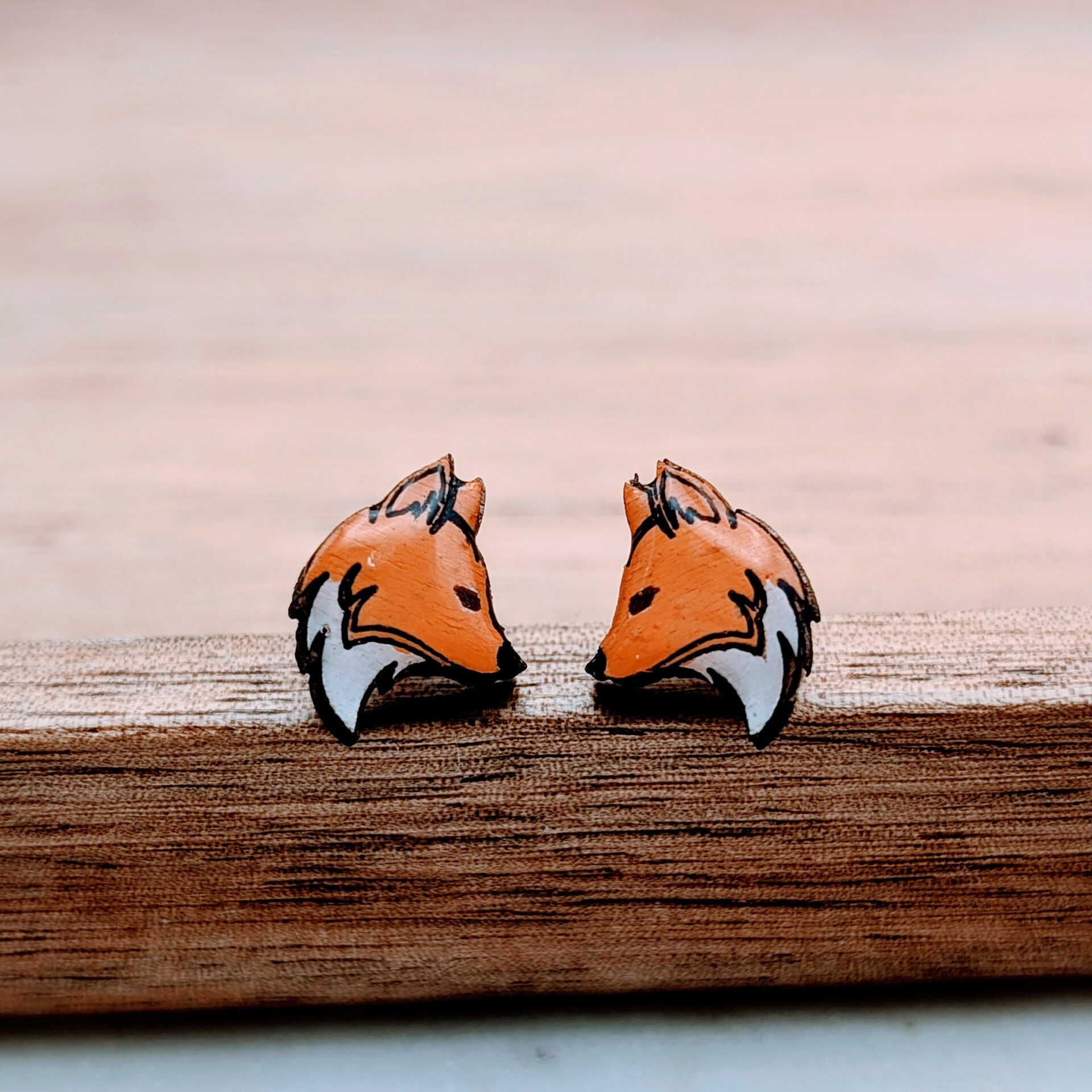 Fox Wooden Stud Earrings Fox Wooden Stud Earrings