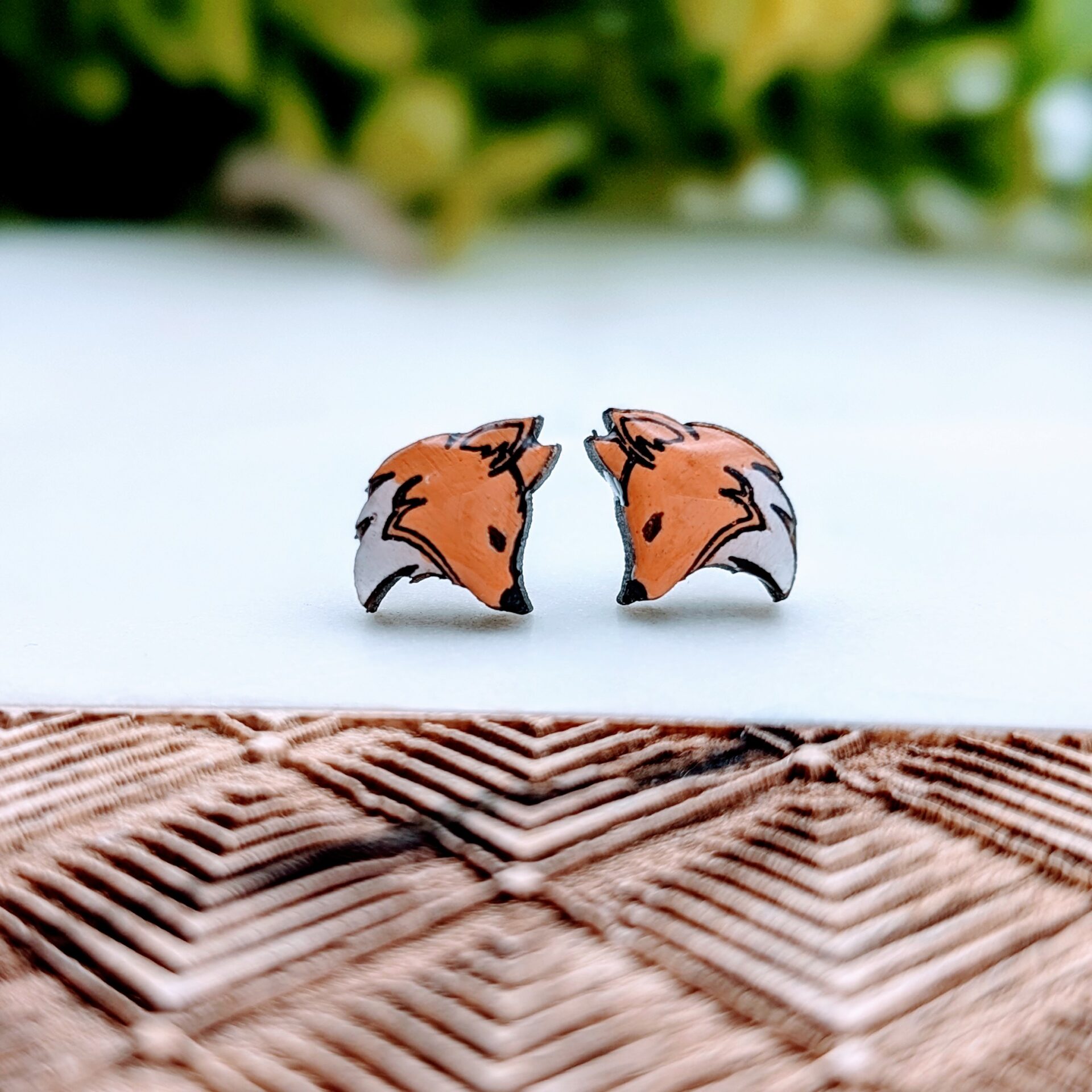Fox Wooden Stud Earrings Fox Wooden Stud Earrings