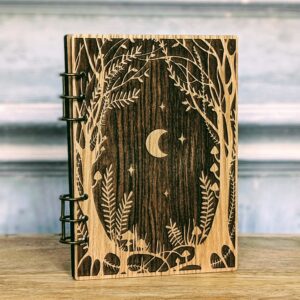 Refillable A5 Wooden Note/Sketch Book Enchanted Forest