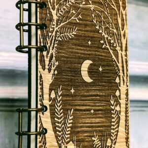 Refillable A6 Wooden Note/Sketch Book Enchanted Forest