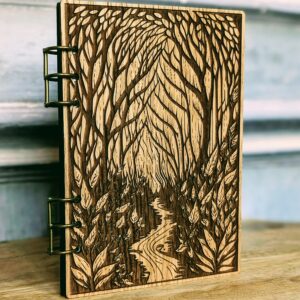Refillable A5 Wooden Note/Sketch Book Woodland